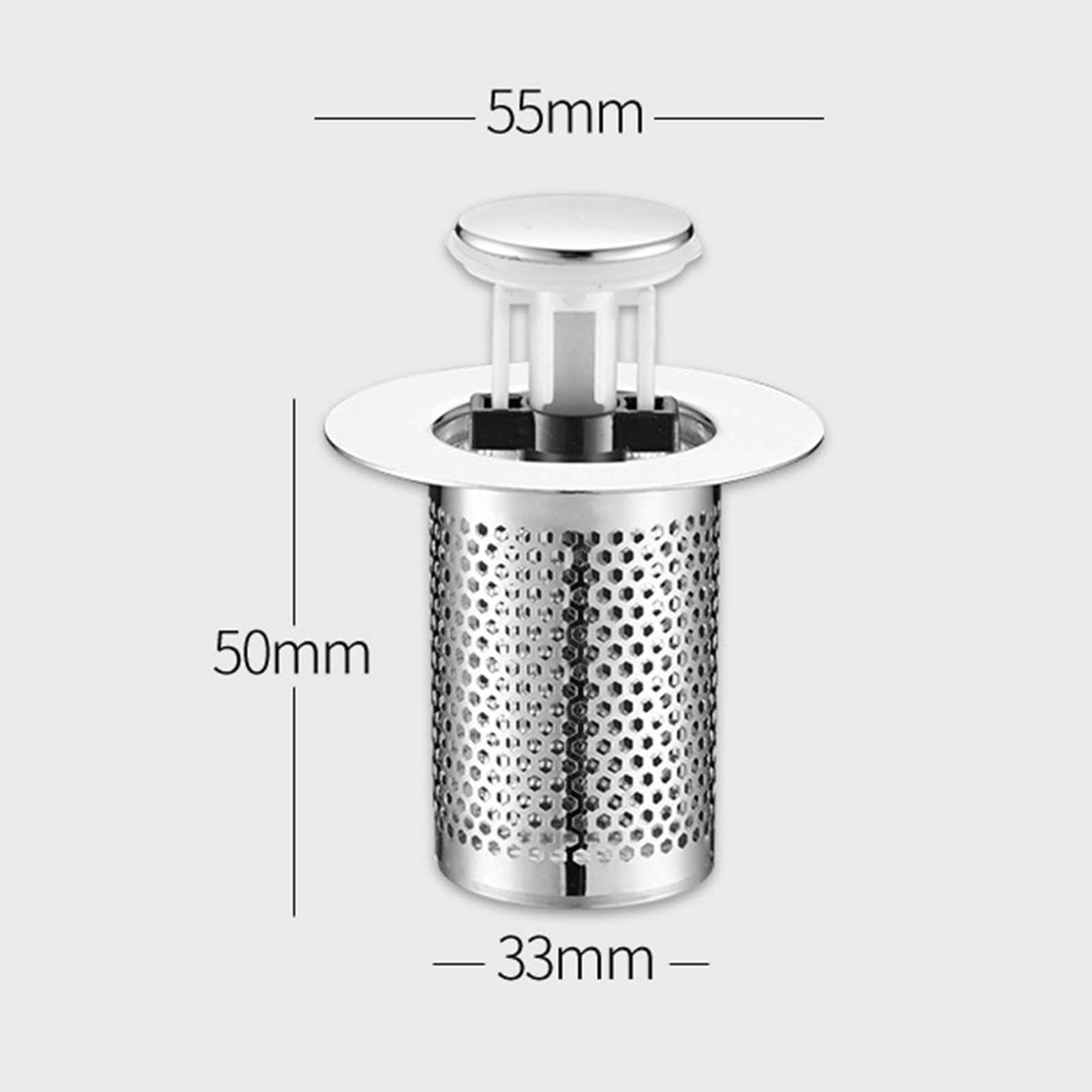 Bathroom Sink Stopper, Universal Rust-Proof Brass Core Drain Filter with Hair view 2