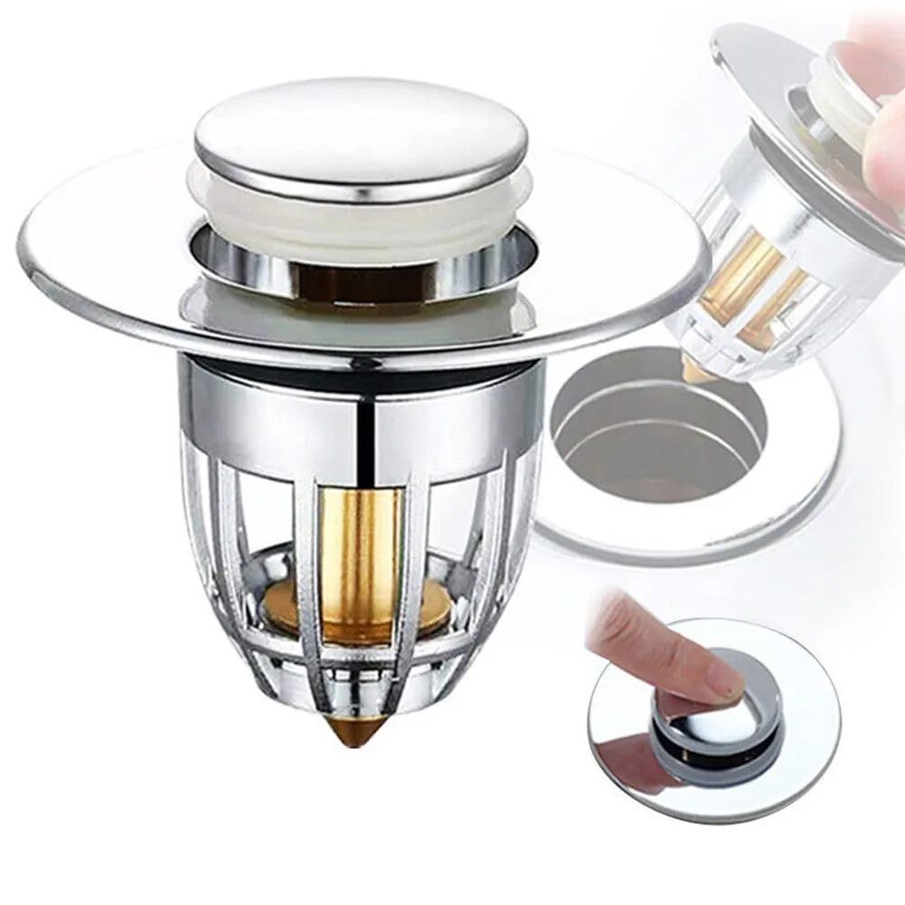 Sink Drain Stopper Bounce Pop-Up Wash Basin Drain Filter Hair Catcher Shower view 5