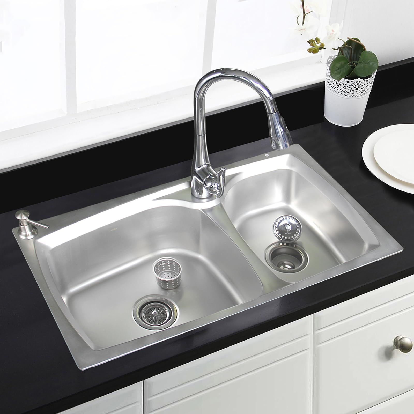 1pc Water Leak Replacement Kitchen Sink Drain Antique Tile Wallpaper Sink view 3