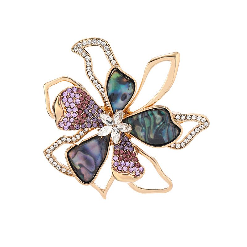 Brooch Pin for Women Flowers Brooch with Created Crystal