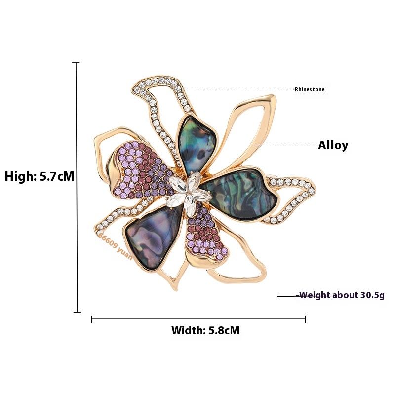 Brooch Pin for Women Flowers Brooch with Created Crystal view 5