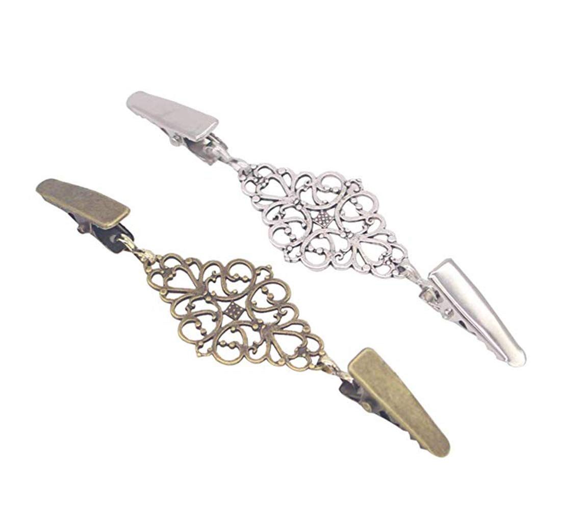 2 Pack Sweater Clips, Beaded Cardigan Clips, Stylish Pearl, Cardigan Collar