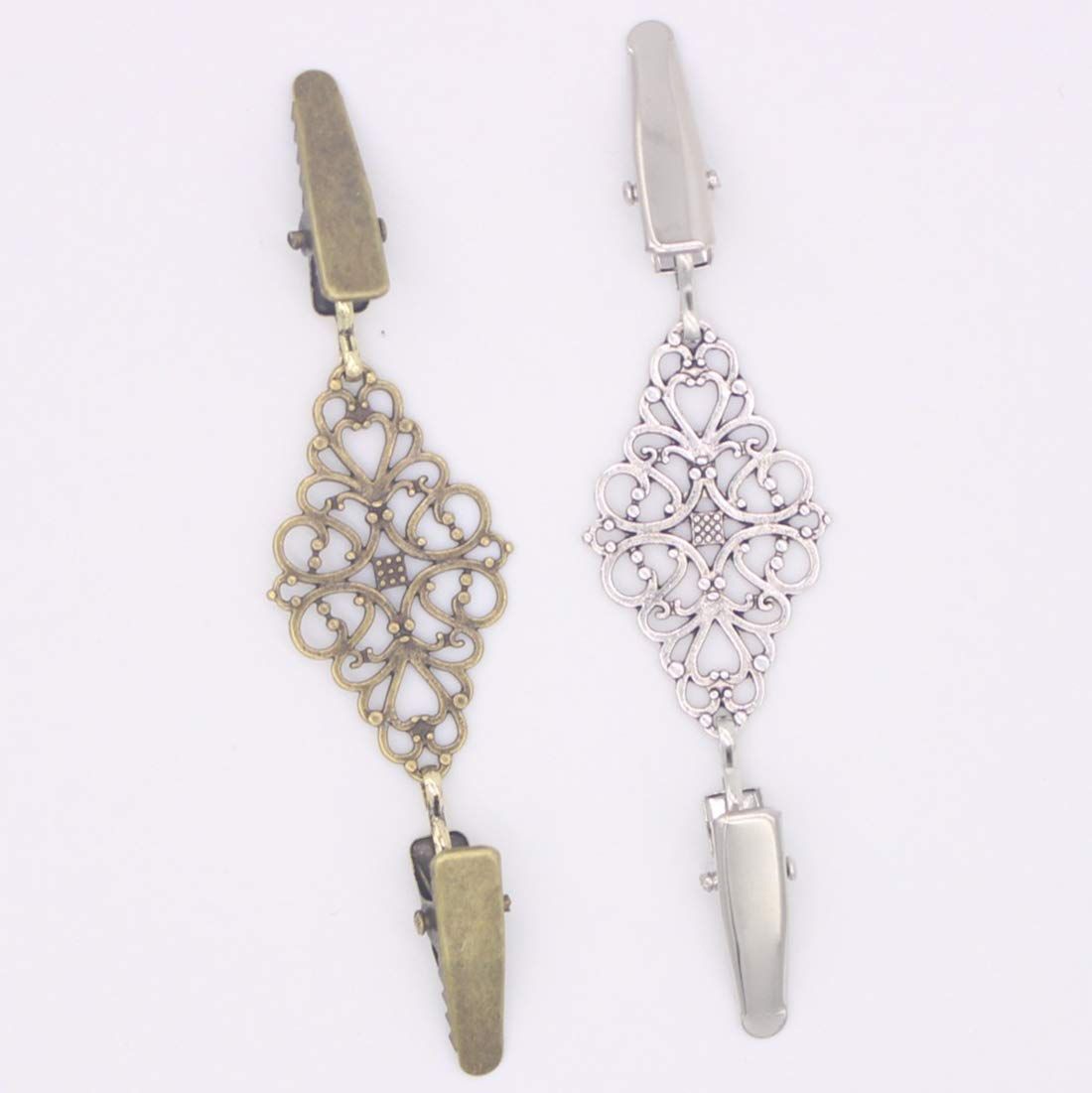 2 Pack Sweater Clips, Beaded Cardigan Clips, Stylish Pearl, Cardigan Collar view 4