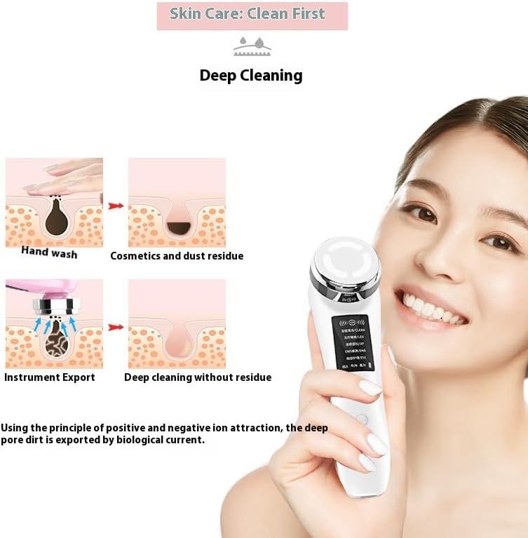 Facial Massage Cleaning Household Color Light Beauty Instrument Micro-Current view 2