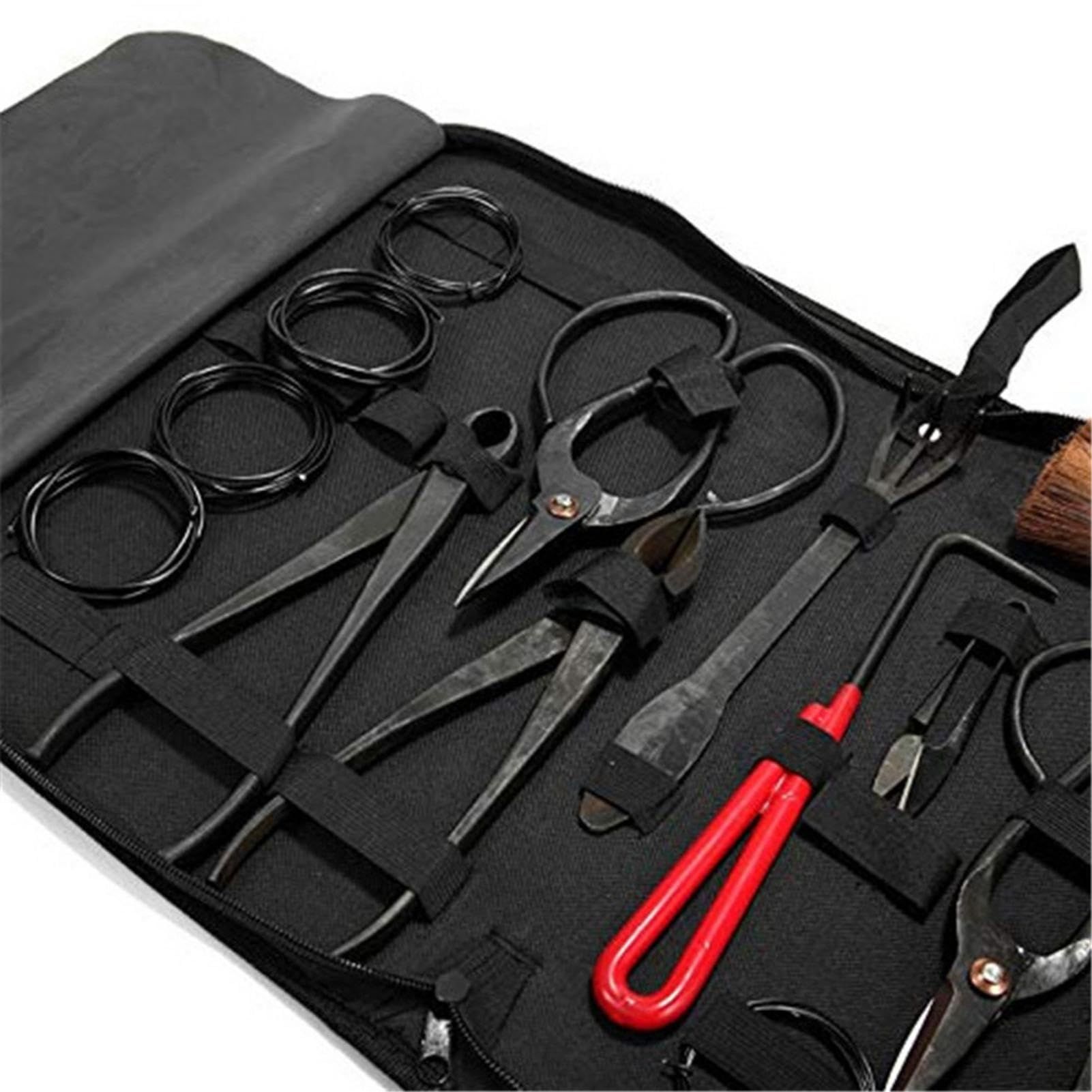 Bonsai Tools - 10 Pcs Scissors Starter Kit with Heavy Duty Nylon Case|Portable view 5