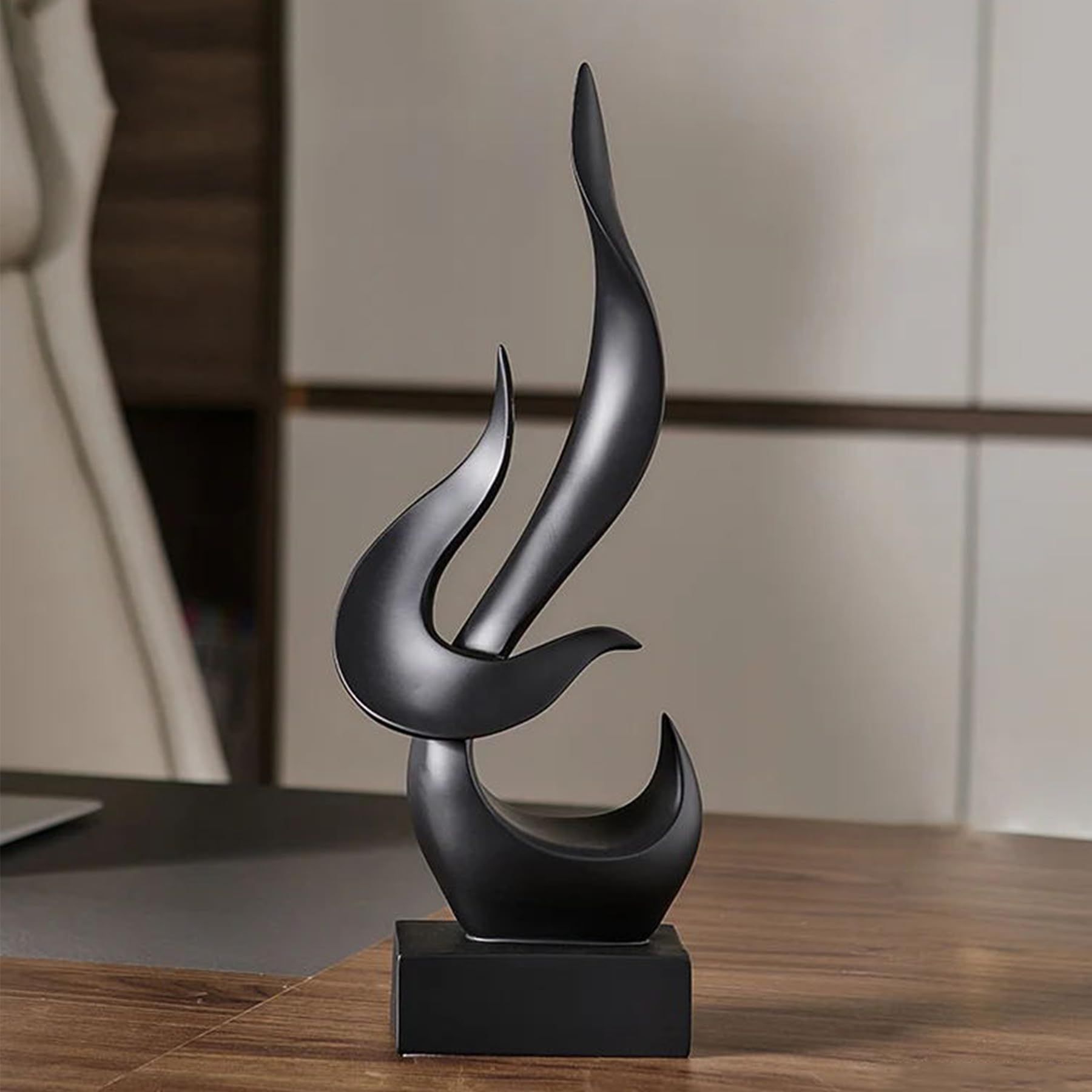 Abstract Statue Sculpture Decorations: Modern Black Sculptures for Home Decor