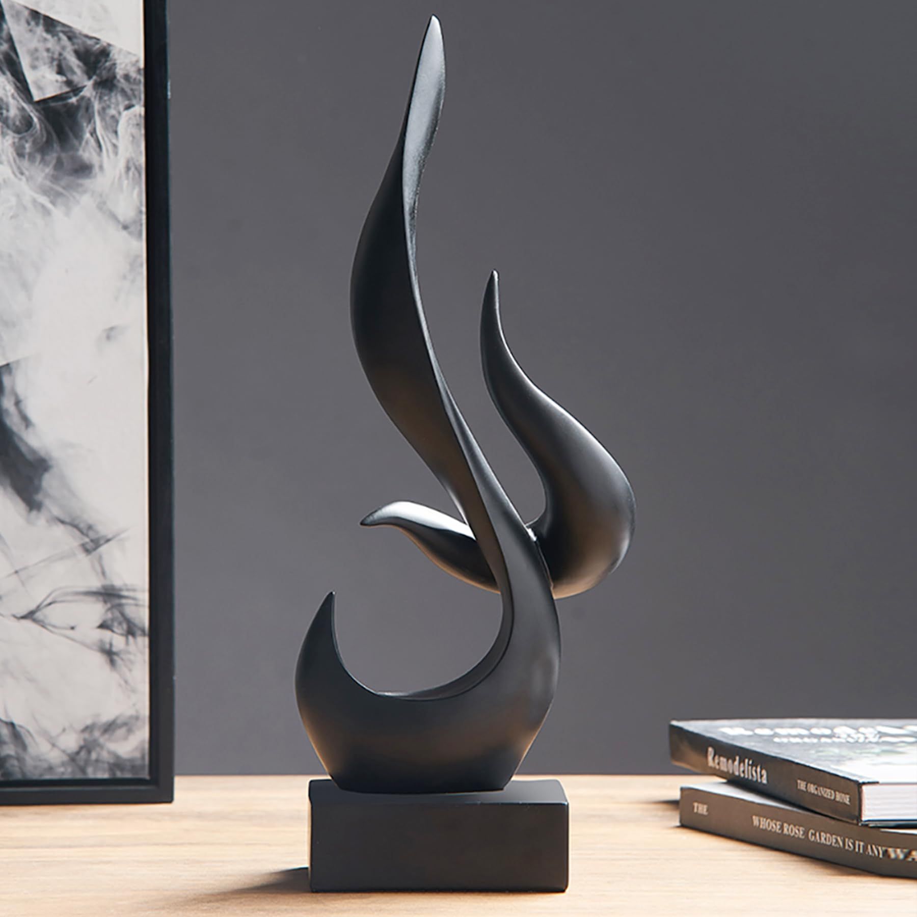 Abstract Statue Sculpture Decorations: Modern Black Sculptures for Home Decor view 4