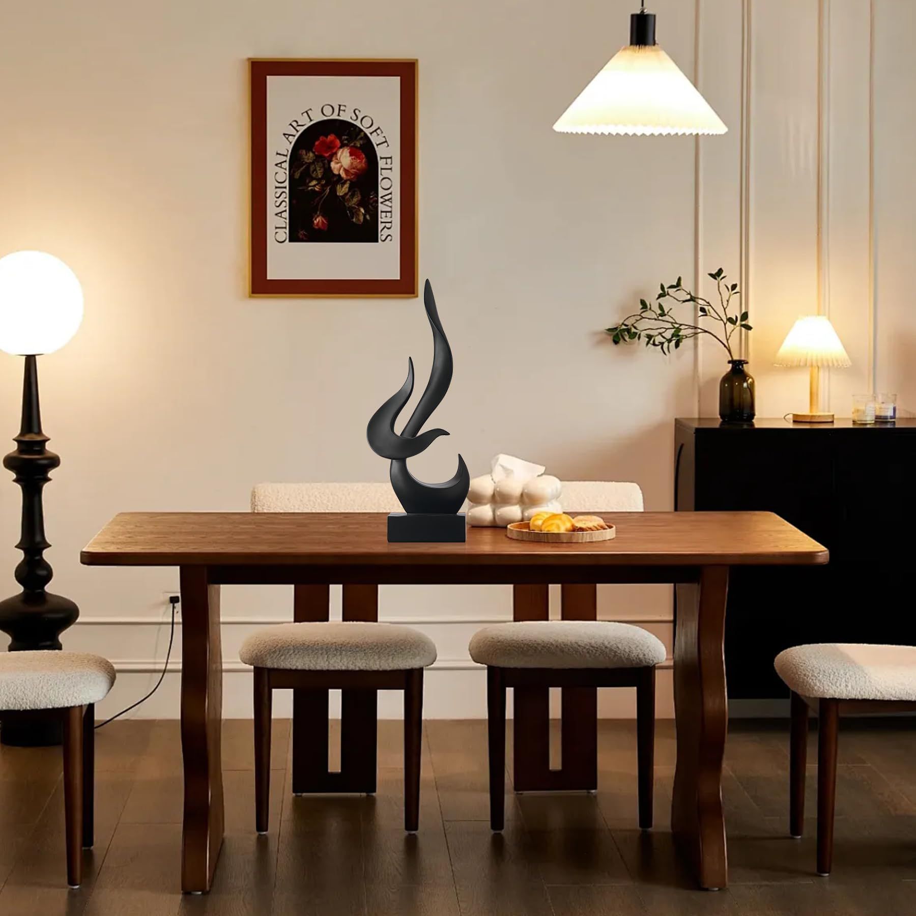 Abstract Statue Sculpture Decorations: Modern Black Sculptures for Home Decor view 5