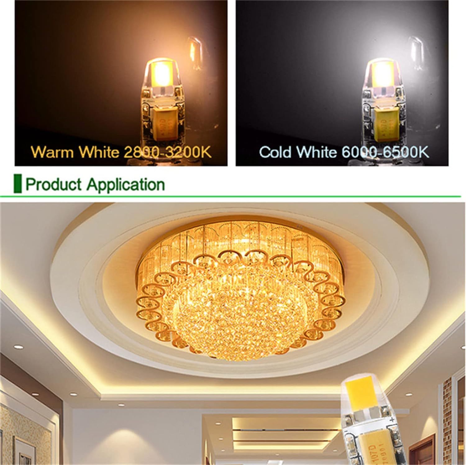 Bulb Bi-Pin Base Light Bulbs (10 Pack) Halogen Replacement Warm White G4 Base view 2