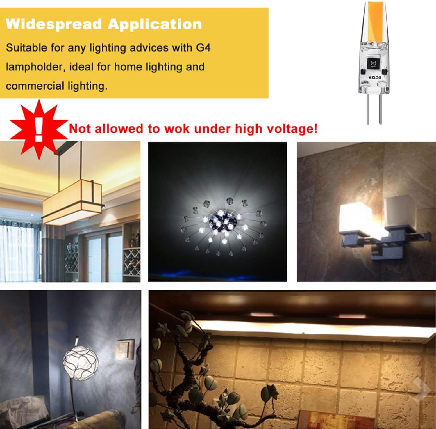Bulb Bi-Pin Base Light Bulbs (10 Pack) Halogen Replacement Warm White G4 Base view 3