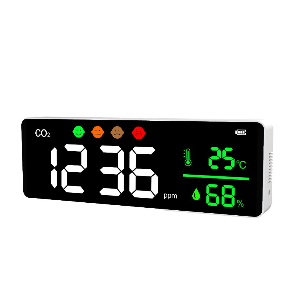 CO2 Detector, 3 in 1 Indoor Air Quality Monitor Temperature Humidity Air view 5
