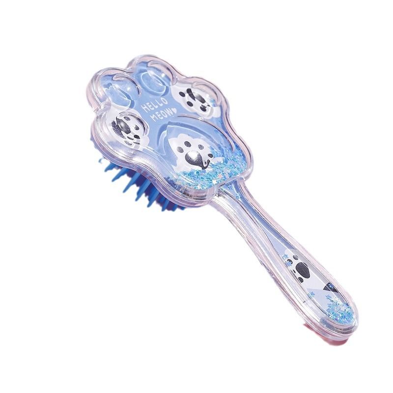 Hair Brush Cartoon Cat Paw Air Cushion Massage Comb with Long Handle