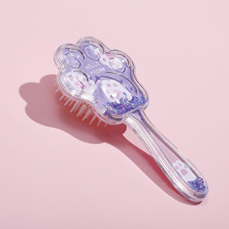 Hair Brush Cartoon Cat Paw Air Cushion Massage Comb with Long Handle view 4