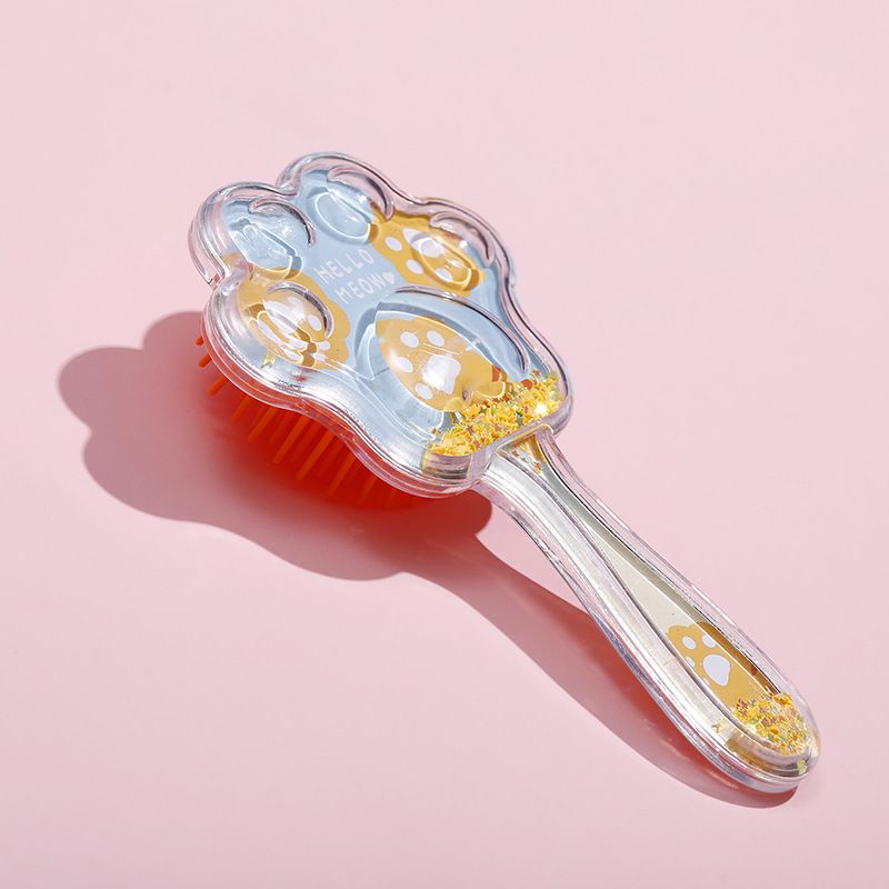 Hair Brush Cartoon Cat Paw Air Cushion Massage Comb with Long Handle view 5