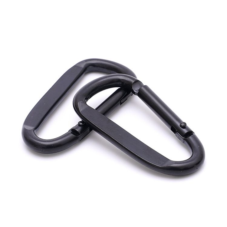Heavy Duty Black Carabiner Clip -3.14" Carabiners D Shaped Spring Hooks-3pcs.