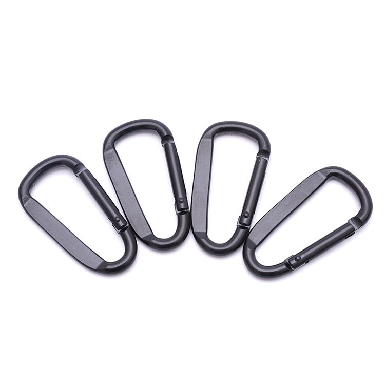 Heavy Duty Black Carabiner Clip -3.14" Carabiners D Shaped Spring Hooks-3pcs. view 3
