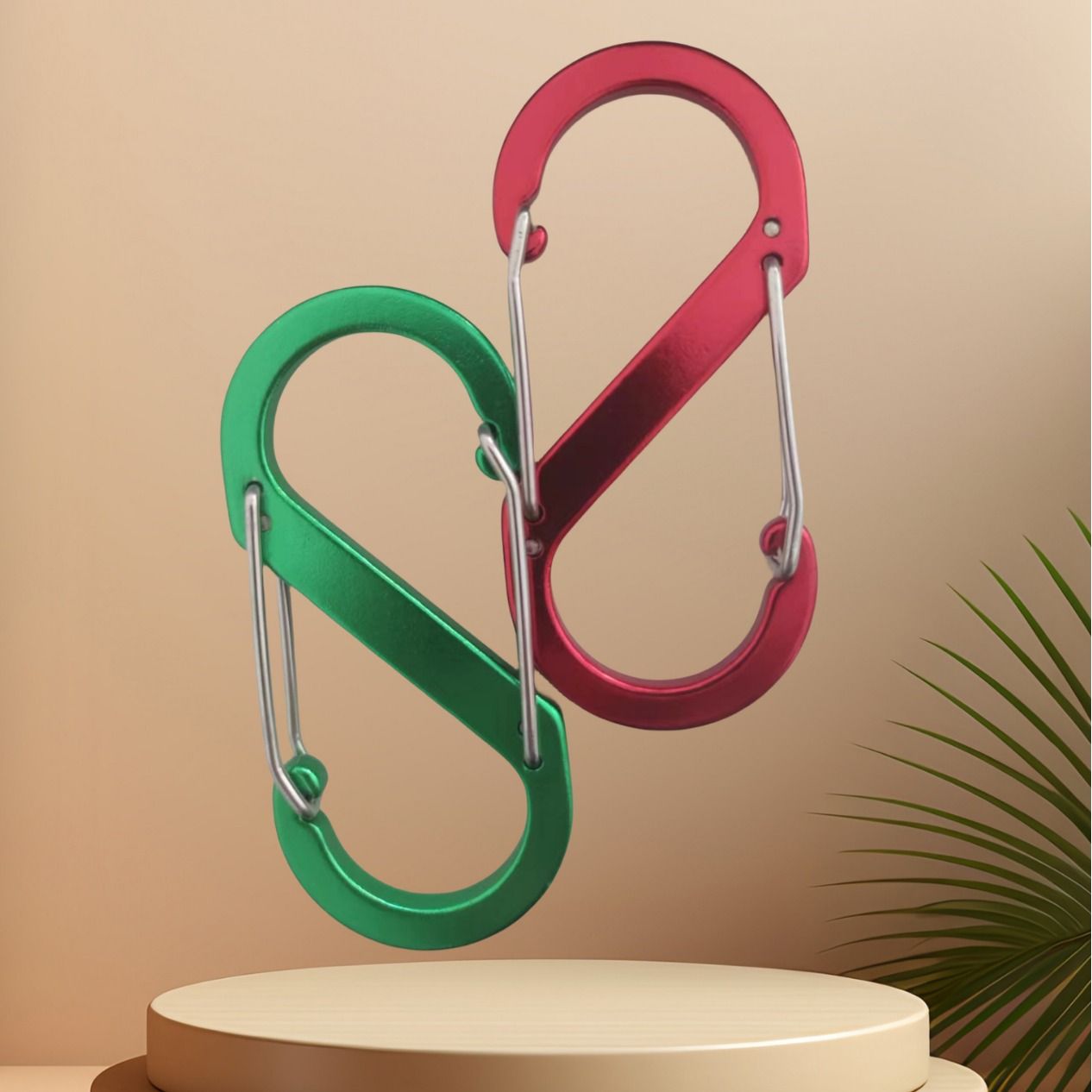 S- Dual Carabiner, Aluminum, Ideal for holding keys, connecting zipper sliders view 2