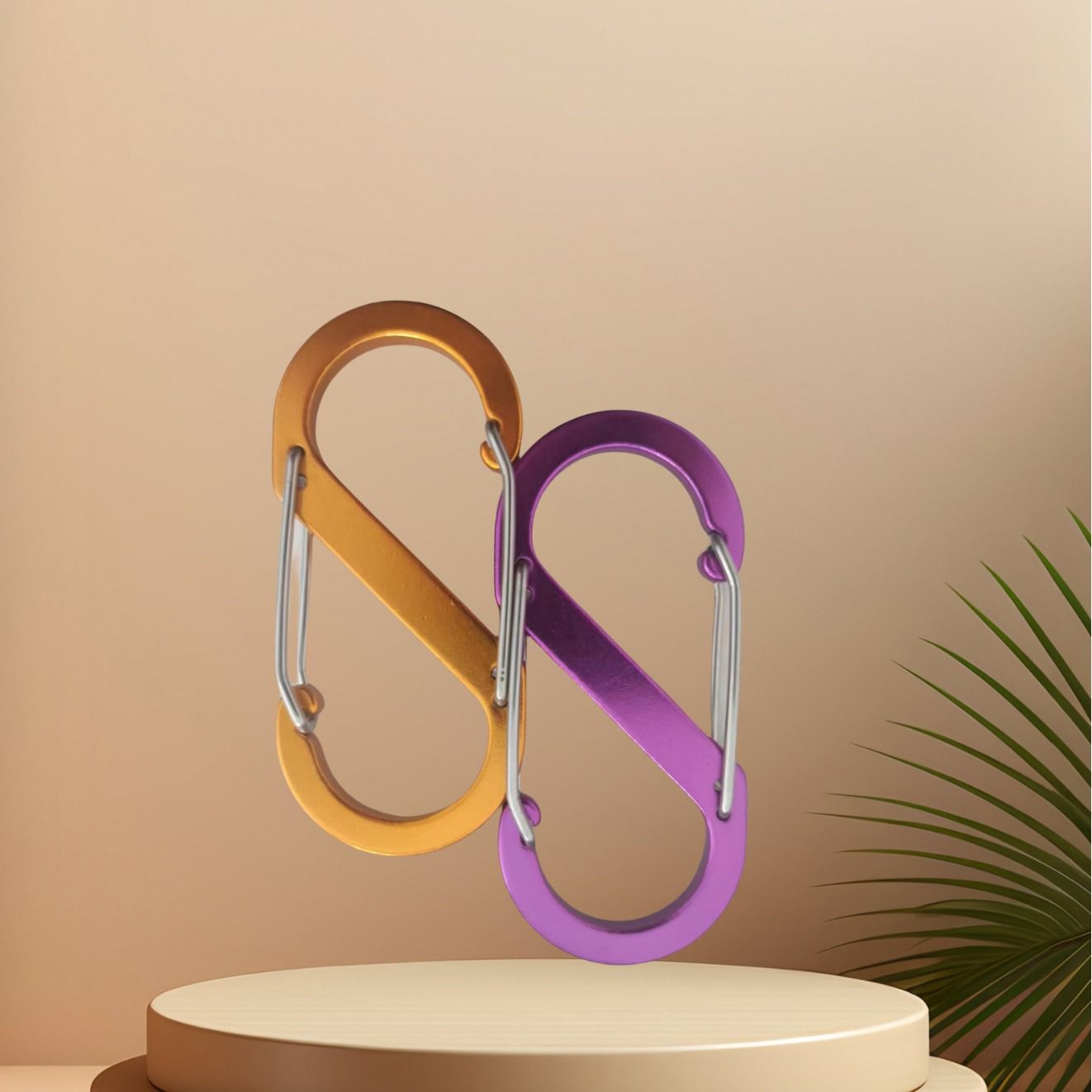 S- Dual Carabiner, Aluminum, Ideal for holding keys, connecting zipper sliders view 3