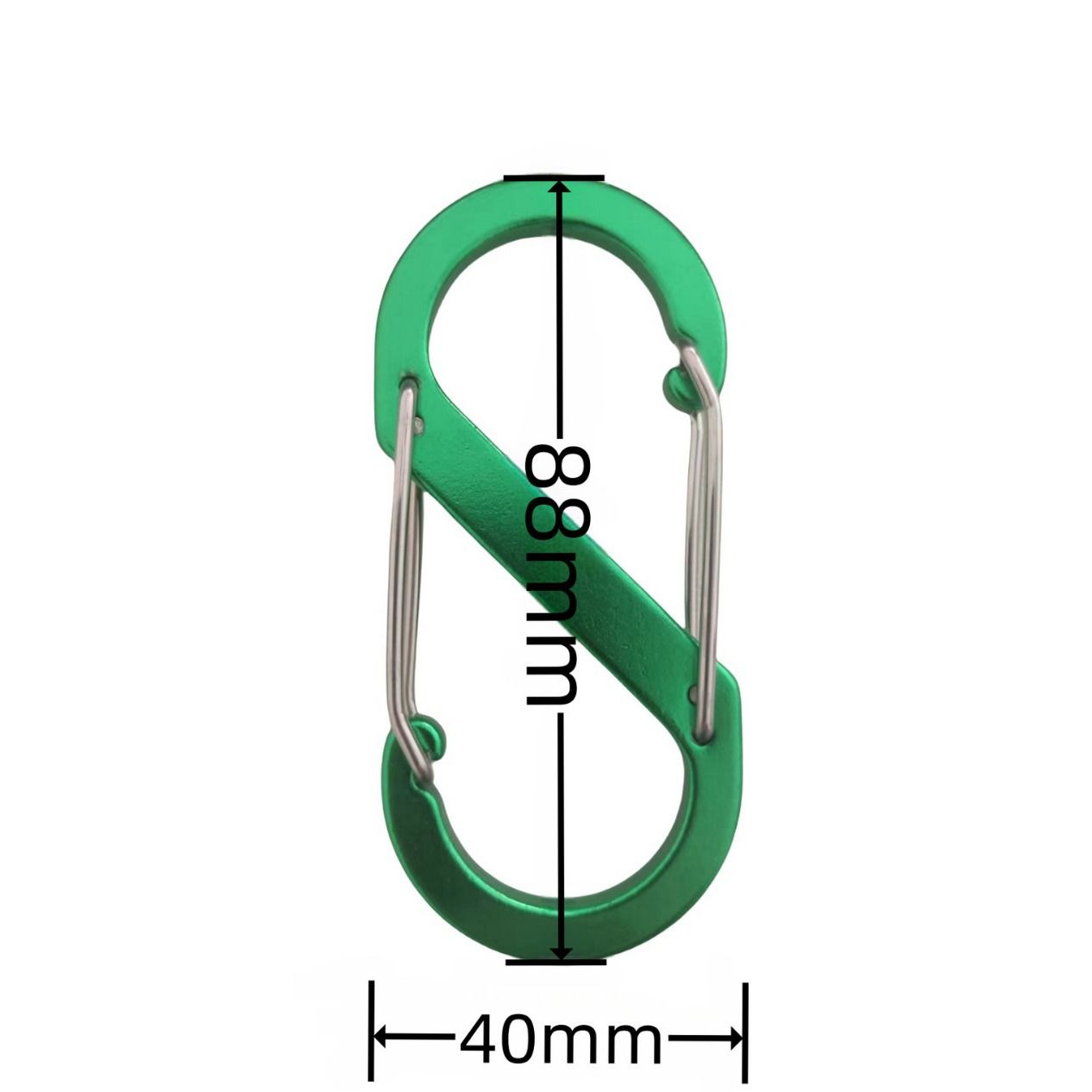 S- Dual Carabiner, Aluminum, Ideal for holding keys, connecting zipper sliders view 4