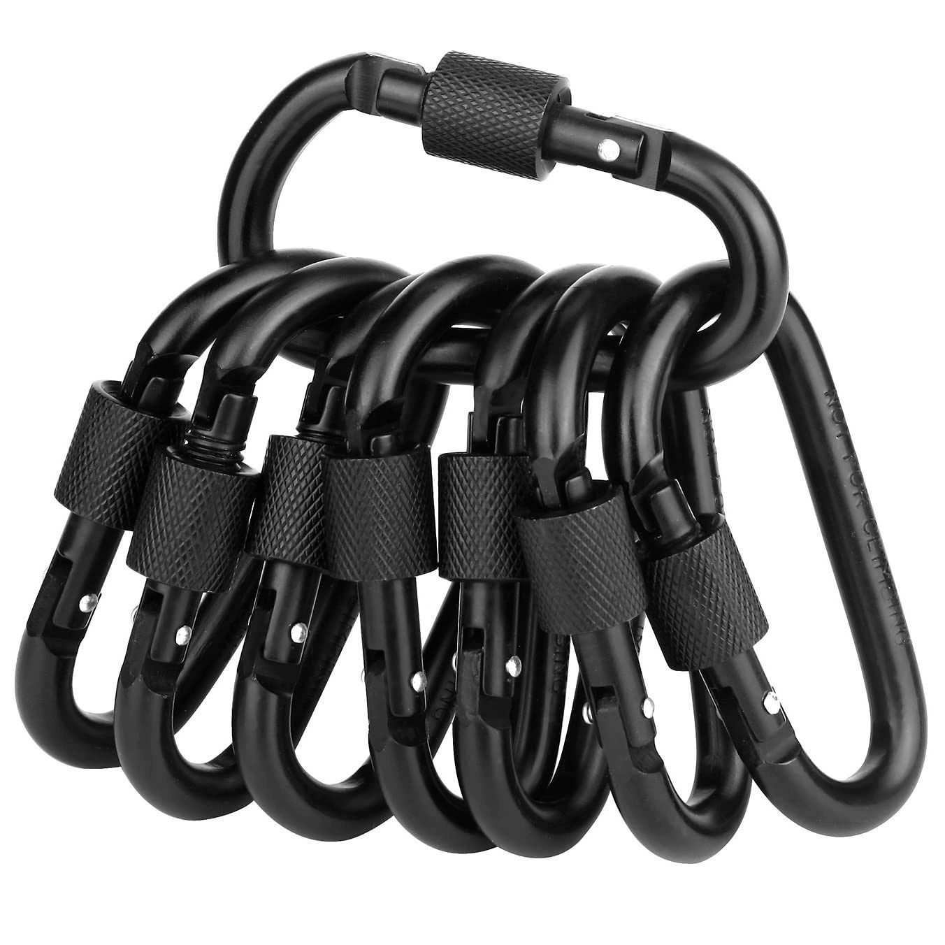 Locking Carabiner Clip, Clips D Ring Spring Snap Key Chain Hook 3" Screw Gate