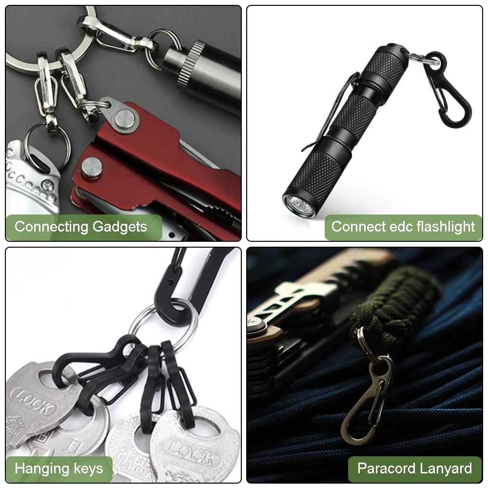 Small Carabiner Clip Spring Snap Hook Key Chain Buckles for Keys Dog Tags Pet view 4