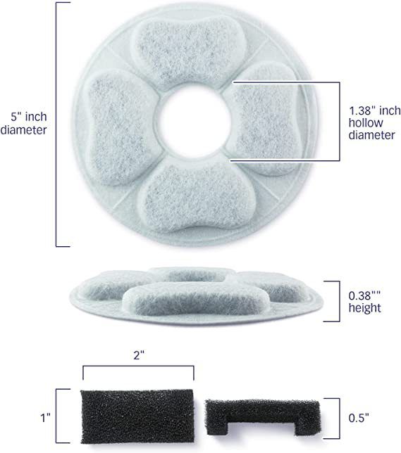 8 Packs Cat Water Fountain Food Grade Replacement Filters & Sponges Automatic view 2