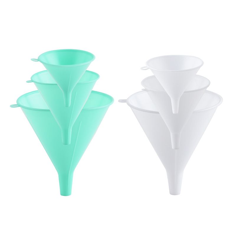 Plastic Kitchen Transfer Oil Water Vinegar Liquid Filter Funnel 3 in 1 Green