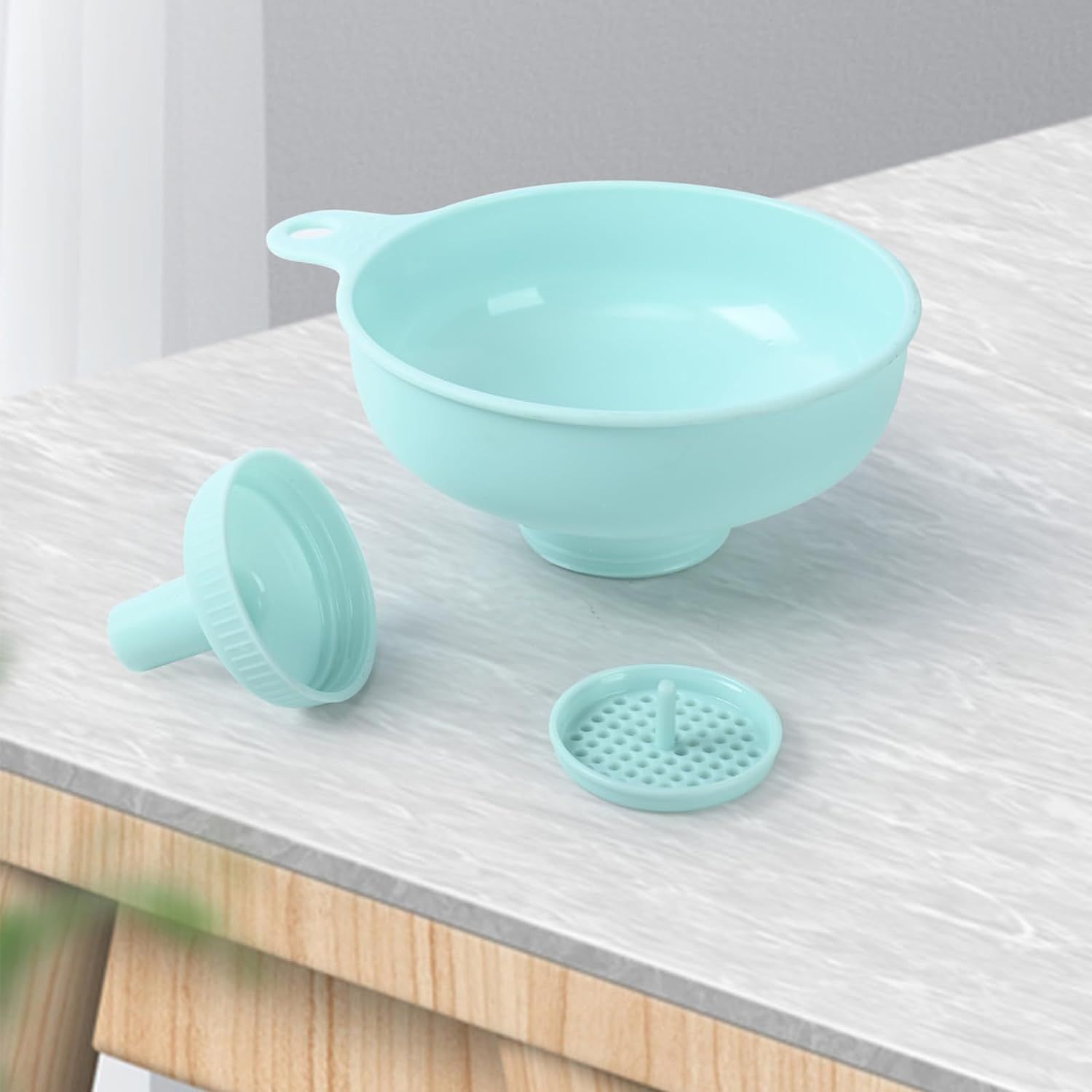 Wide Mouth Kitchen Funnel With Detachable Spouts And Strainers Plastic Cooking view 5