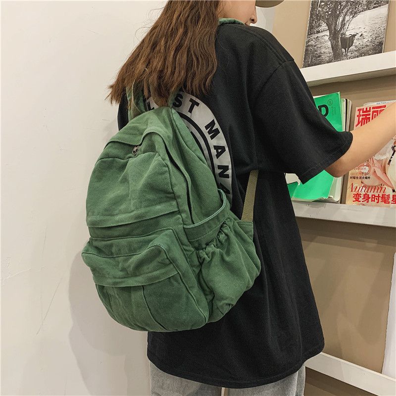 Laptop Backpack for Women Travel Canvas Backpack for Women Vintage Green
