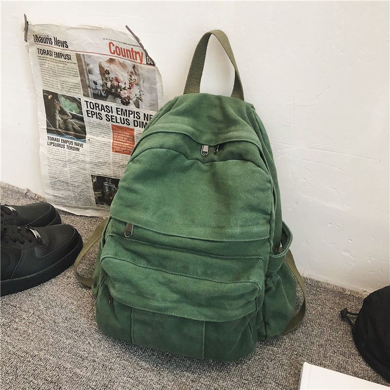 Laptop Backpack for Women Travel Canvas Backpack for Women Vintage Green view 3