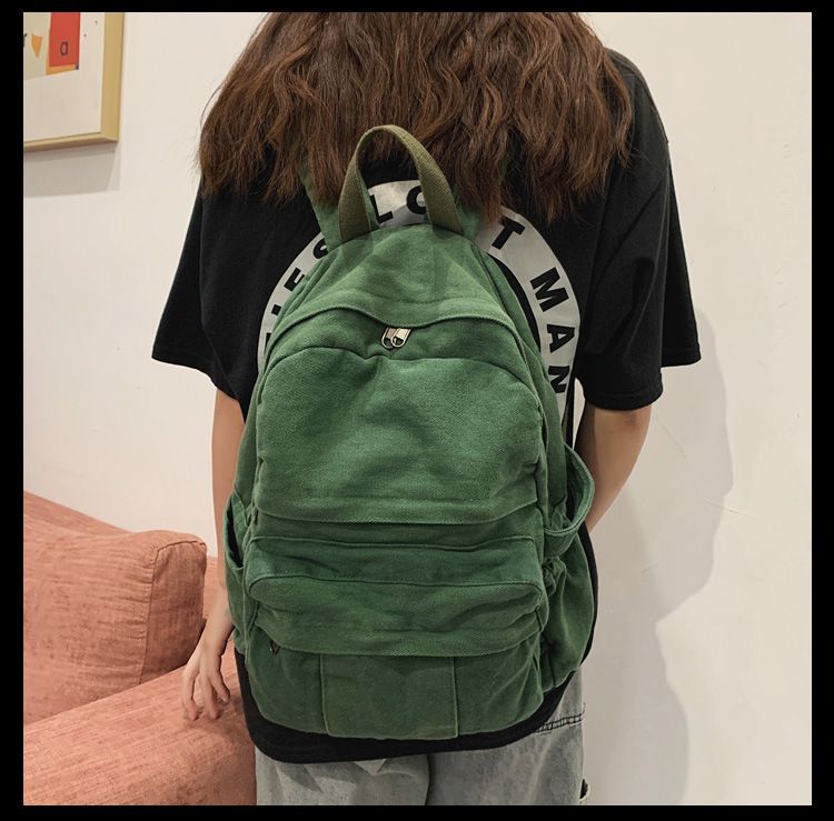 Laptop Backpack for Women Travel Canvas Backpack for Women Vintage Green view 5