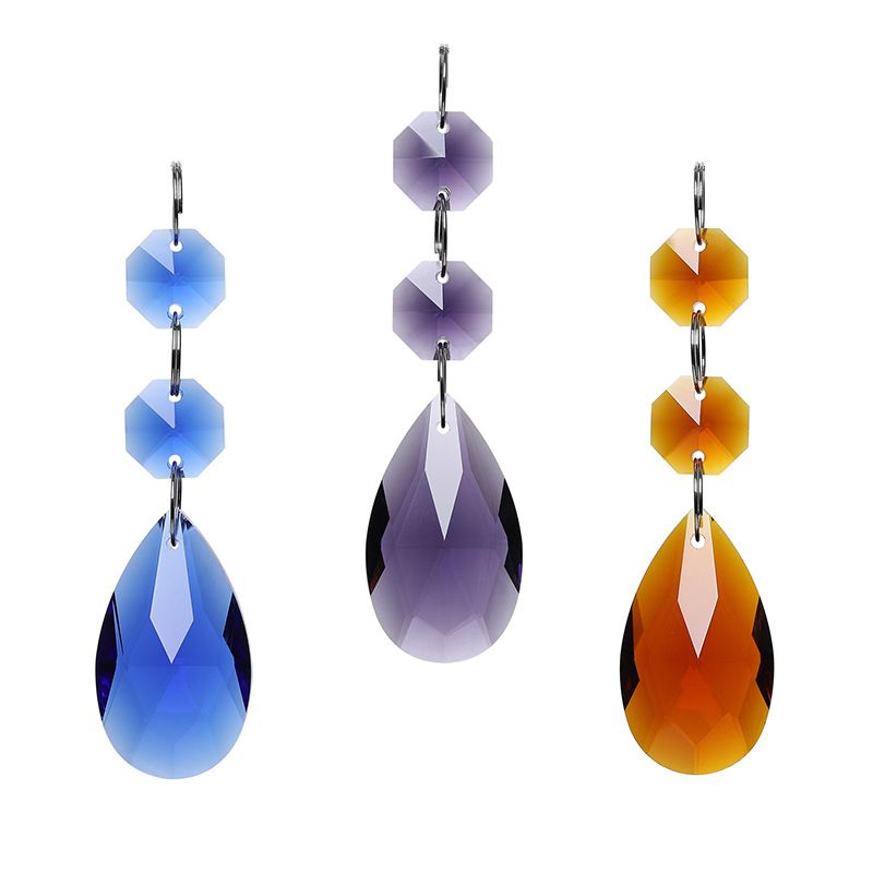 3pcs Teardrop Chandelier Lighting Crystals Pendant Accessories Almond Prism