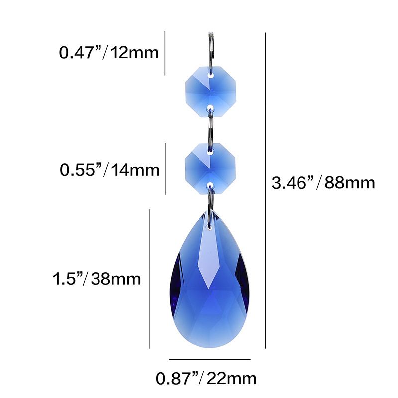 3pcs Teardrop Chandelier Lighting Crystals Pendant Accessories Almond Prism view 2