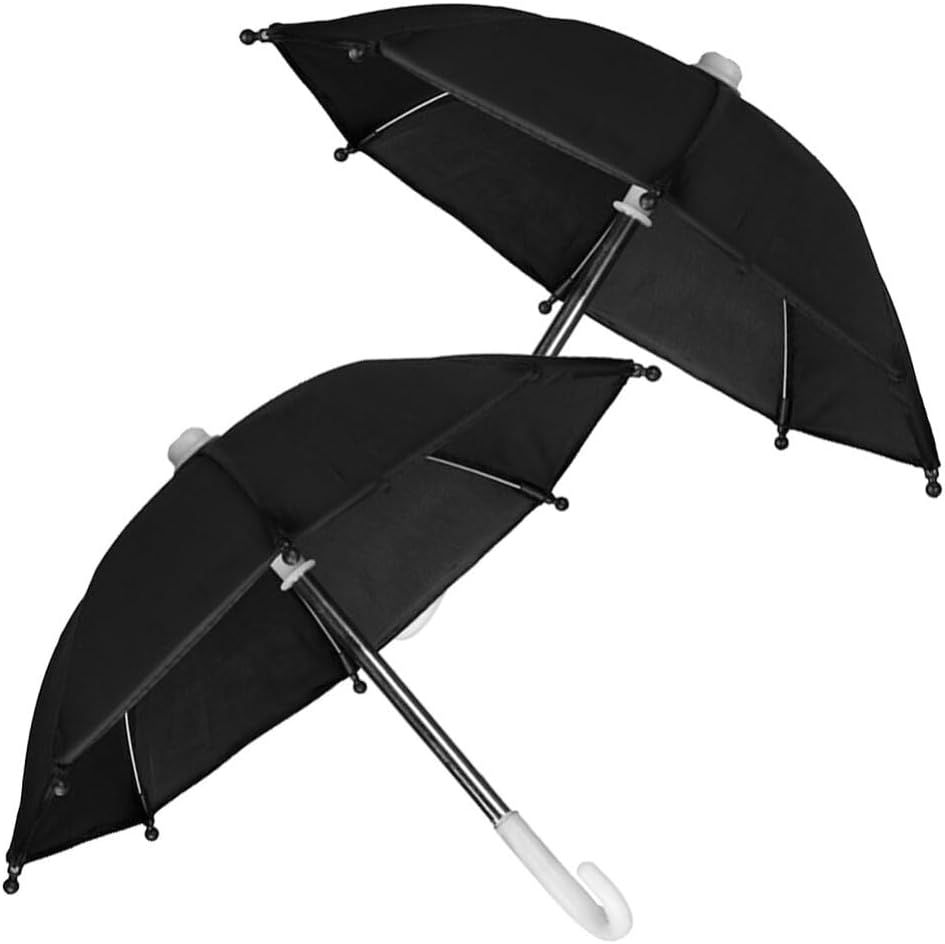 2pcs Mini Doll Umbrella Tiny Beach Umbrella Cute Umbrella Parasol for 18 Doll