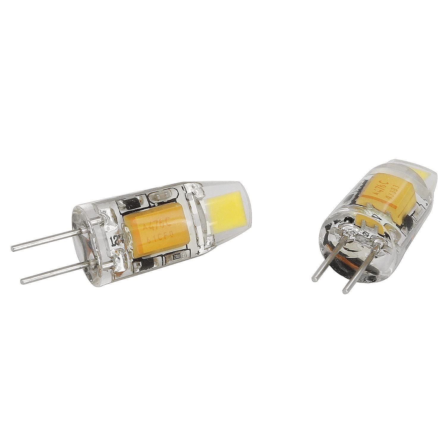 No Flicker LED G4 Bulb 2PCS AC/DC 12V 1.2W 2700K G4 Warm White Bi-Pin Base view 4