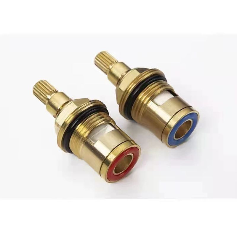 Brass Bathroom Sink Faucet Valve Stem - 2Pcs Hot and Cold Ceramic Disc Stem