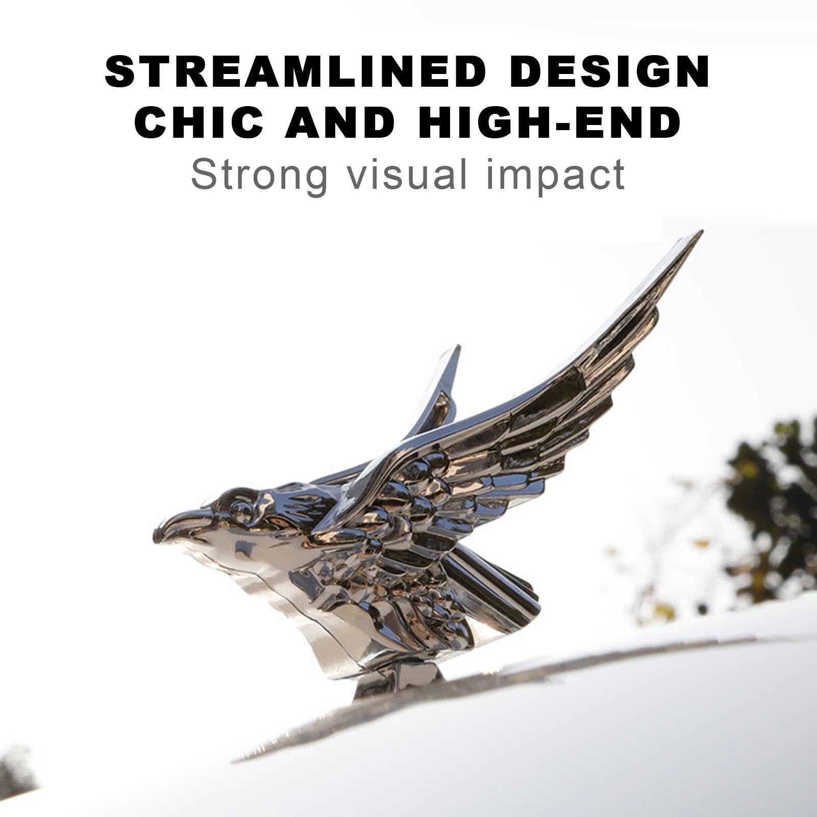 Cars Hood Ornaments, 3D Emblem Eagle Auto Car Front Cover, Hood Ornament view 2