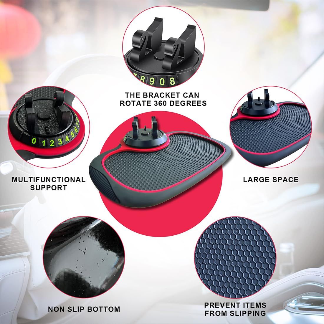Multifunction Car Anti-Slip Mat Auto Phone Holder view 5