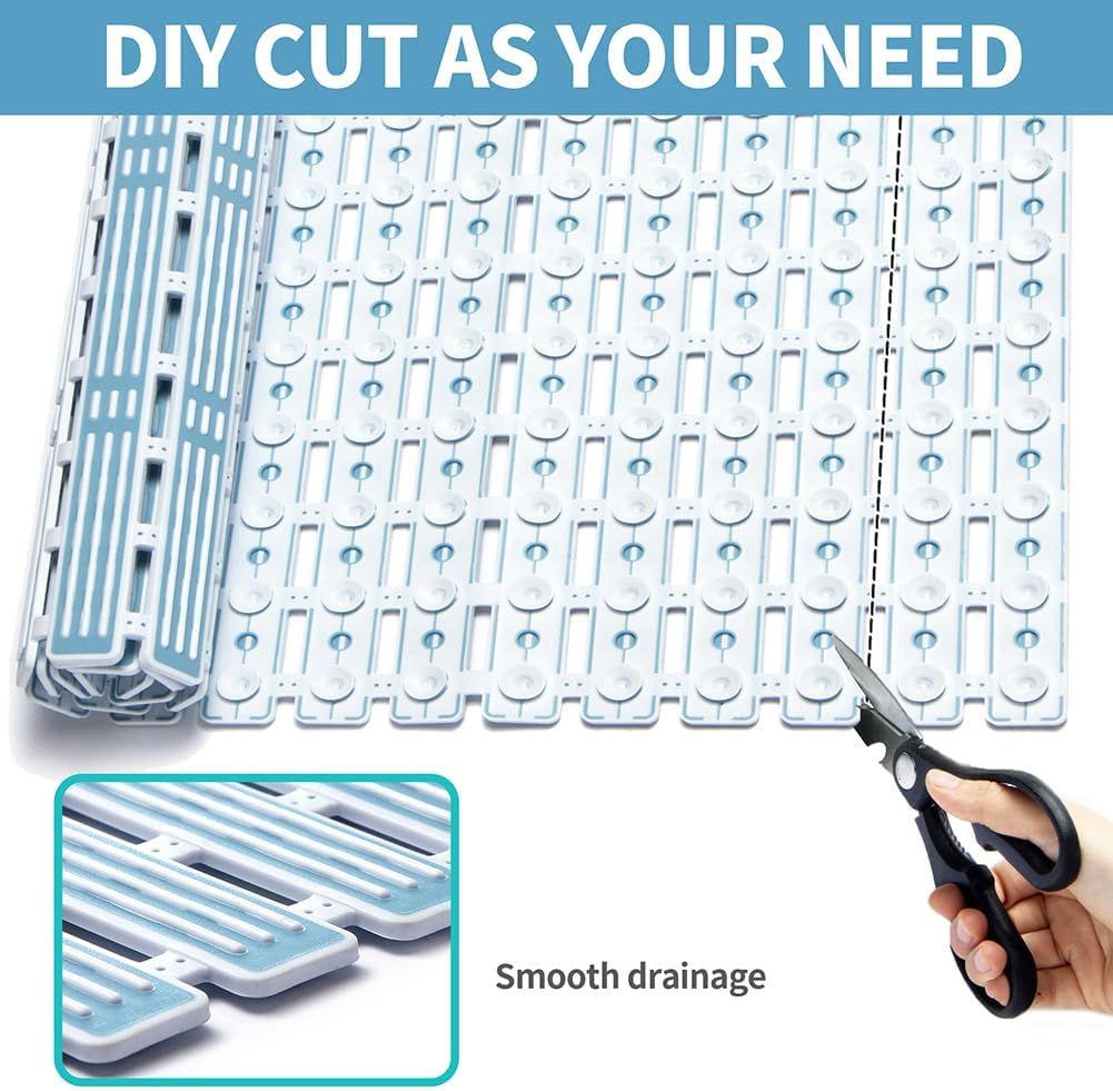 Shower Mat Non Slip- 26.7 * 15.7 Inch Tub Slip Mat with Suction Cups Can Be view 2