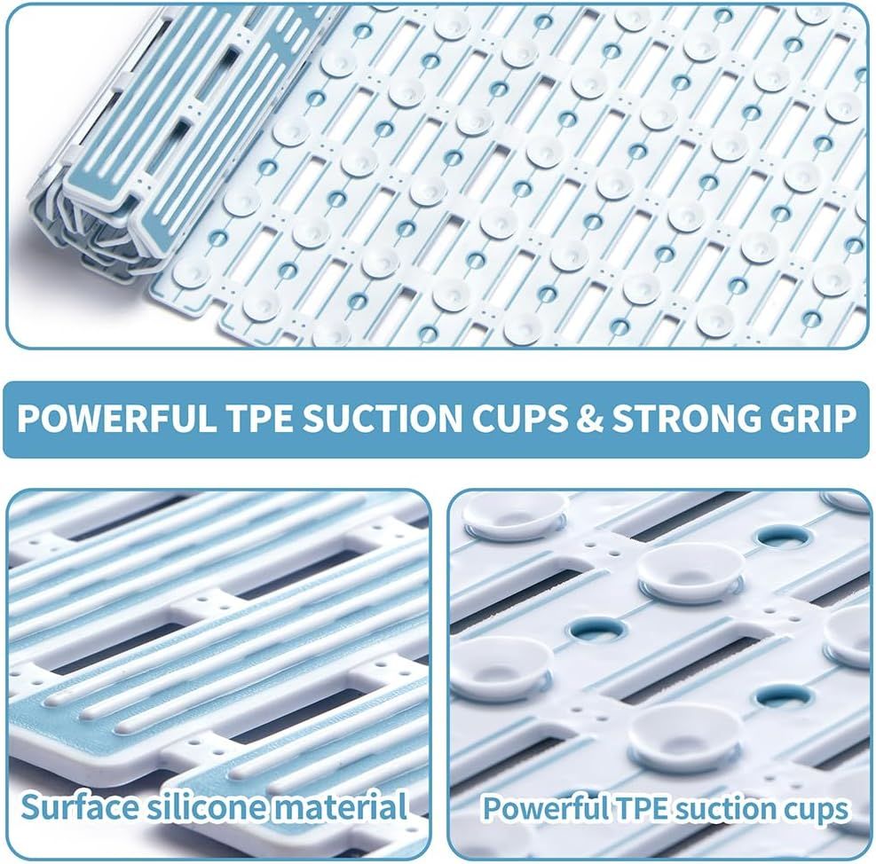 Shower Mat Non Slip- 26.7 * 15.7 Inch Tub Slip Mat with Suction Cups Can Be view 3