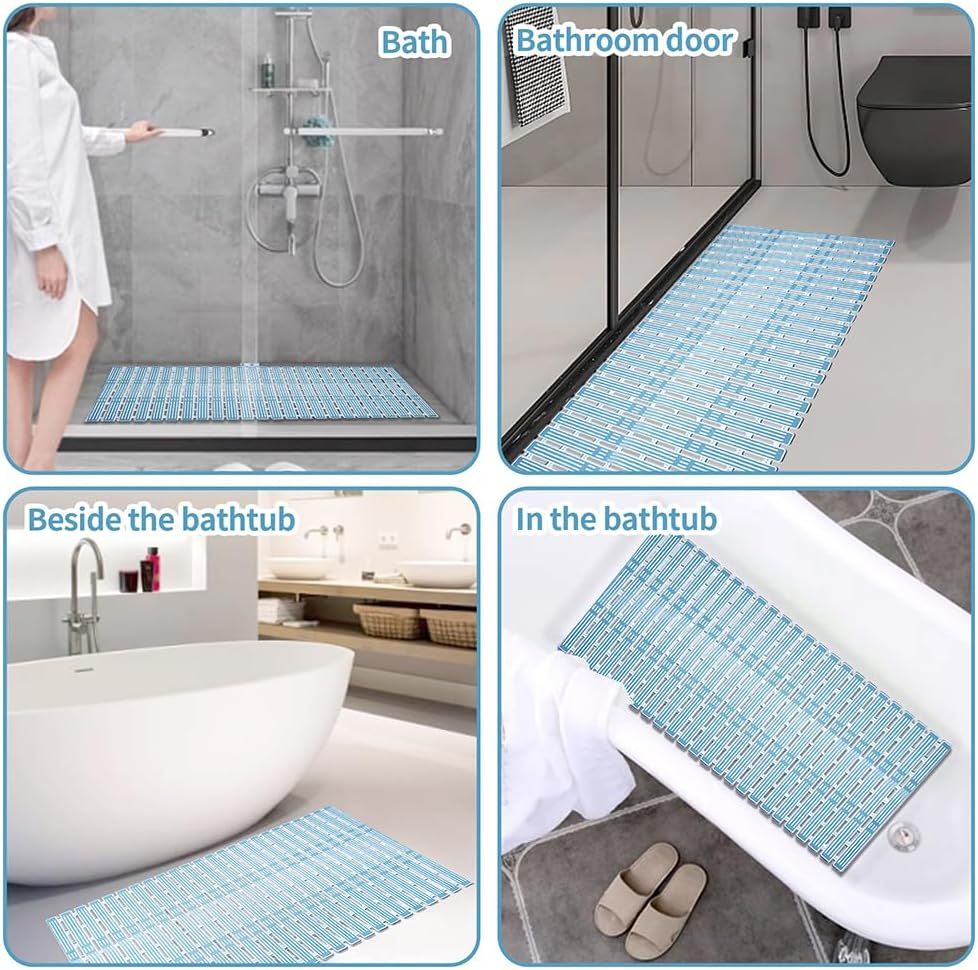 Shower Mat Non Slip- 26.7 * 15.7 Inch Tub Slip Mat with Suction Cups Can Be view 4