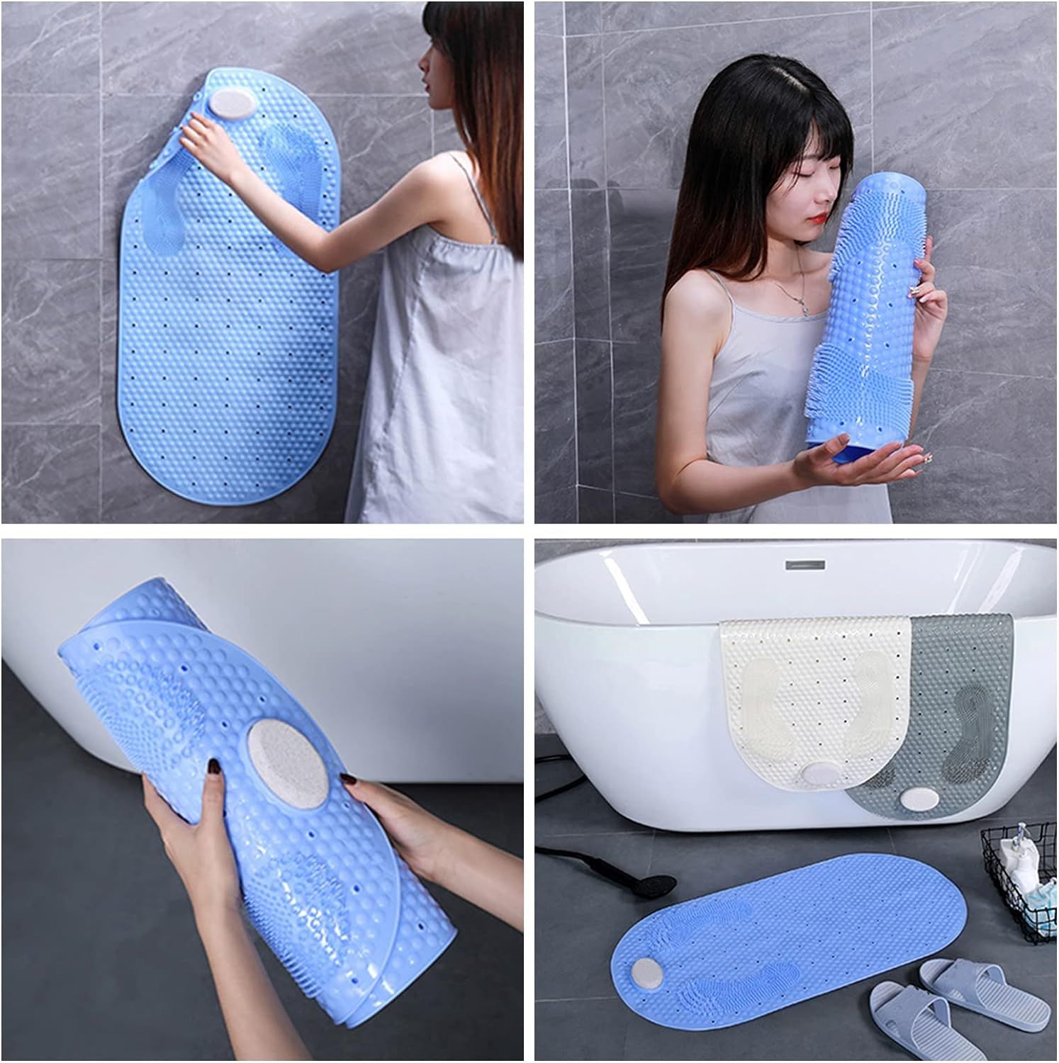 Foot Scrubber Shower Mat with Pumice Feet Scrub Stone view 2