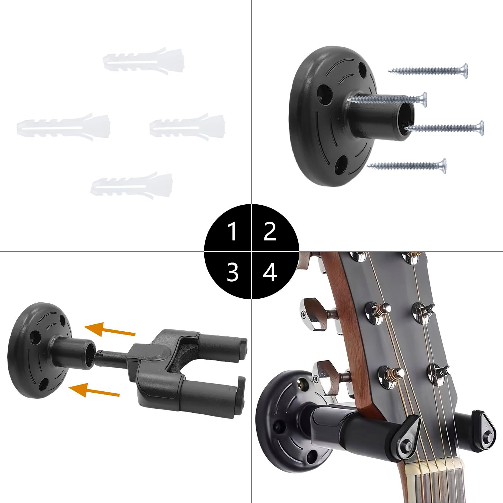 Classic Acoustic Folk Guitar Ukulele Wall Mount Hook accommodate the unique view 3