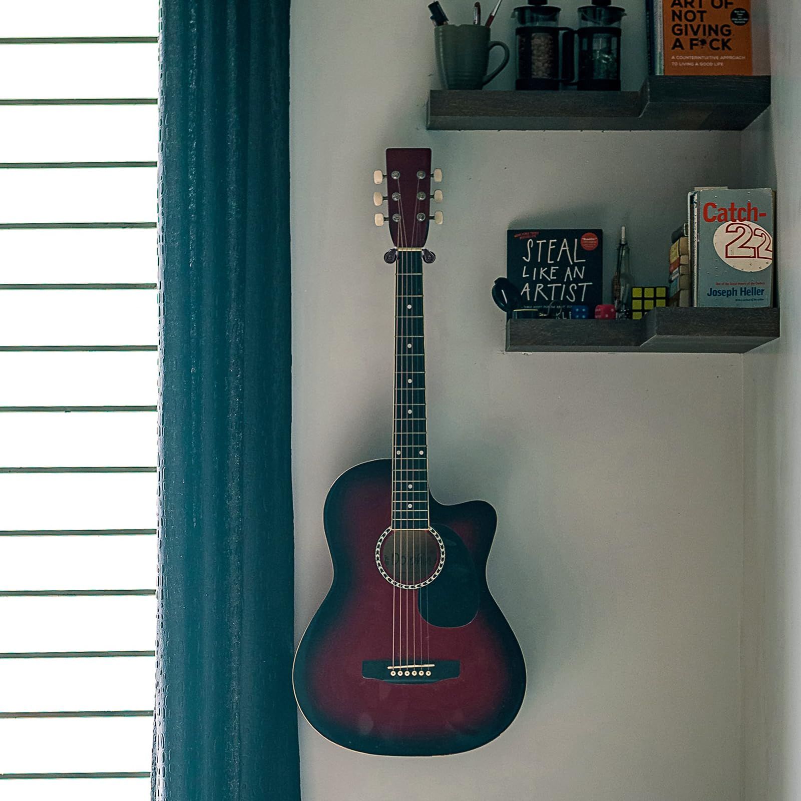 Classic Acoustic Folk Guitar Ukulele Wall Mount Hook accommodate the unique view 5