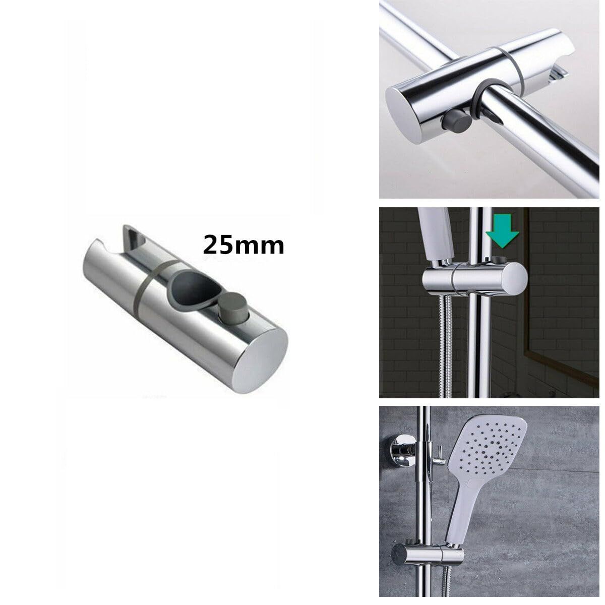 Adjustable Shower Head Holder for Slide Bar view 3