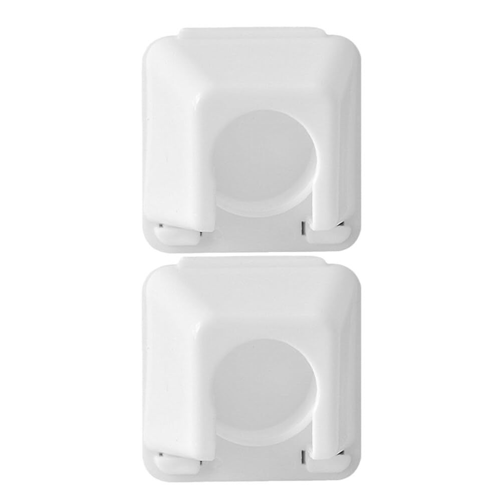 2Pcs Closet Rod Bracket Plastic Closet Pole Socket Shower Rod Holders for view 2