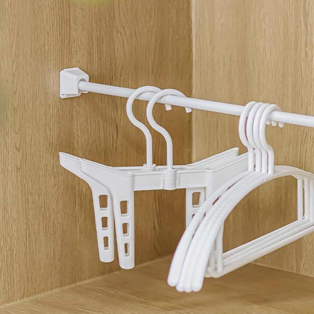 2Pcs Closet Rod Bracket Plastic Closet Pole Socket Shower Rod Holders for view 5