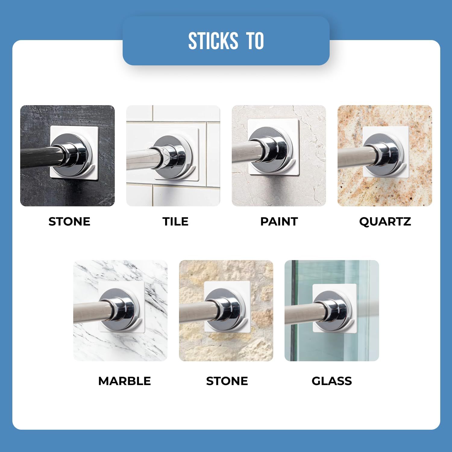 Shower Rod Holder | Heat Resistant, Waterproof, Shower Curtain Rod Holders No view 3
