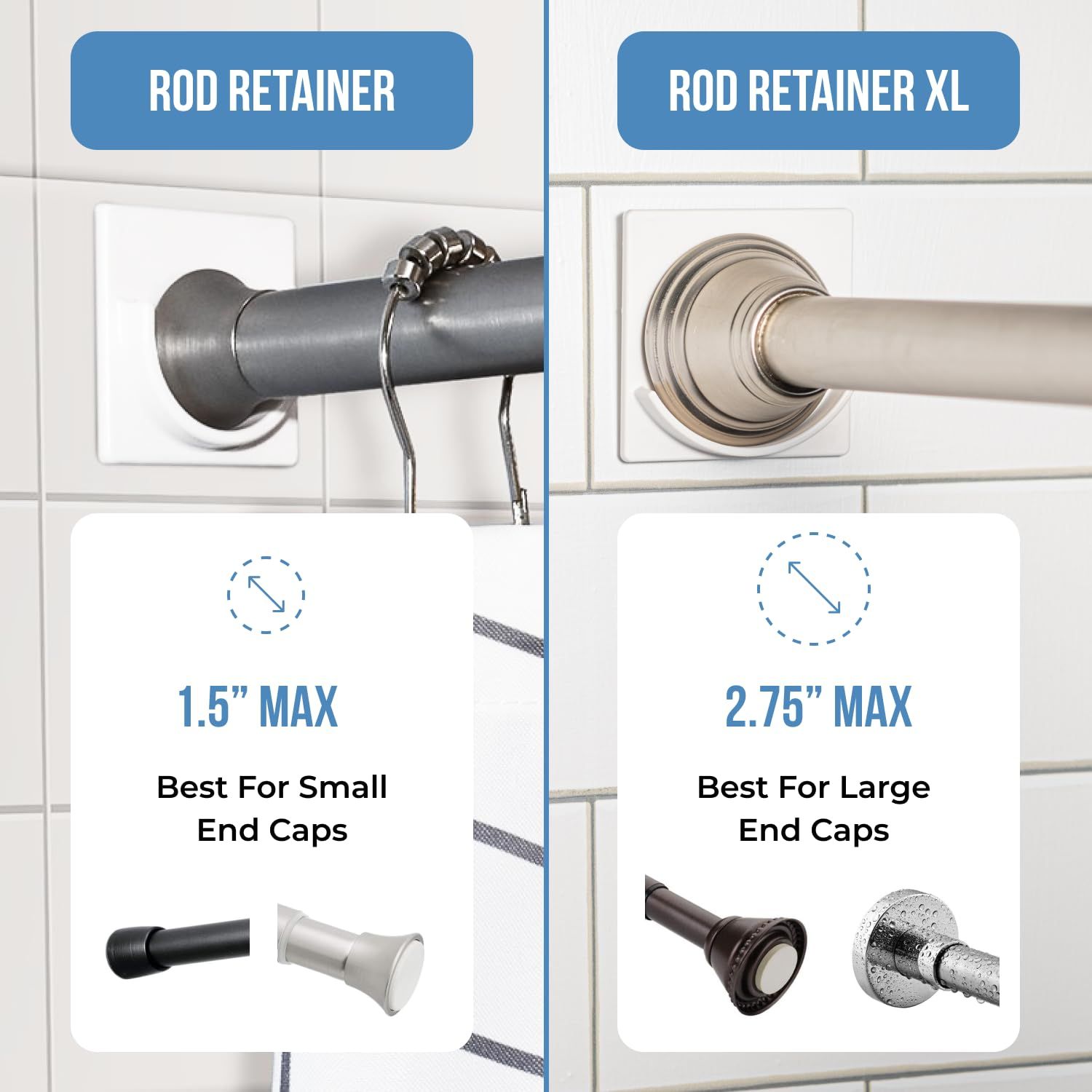 Shower Rod Holder | Heat Resistant, Waterproof, Shower Curtain Rod Holders No view 4