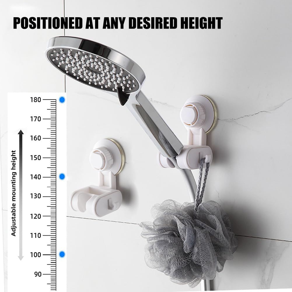 Shower Head Holder,Adjustable Height Angle Suction Cup Shower Head Bracket view 4
